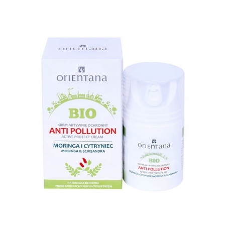 ORIENTANA Bio Krem aktywnie ochronny ANTI POLLUTION Moringa i Cytrynowiec 50ml